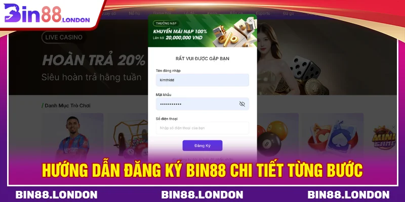 Hướng dẫn đăng ký BIN88 chi tiết từng bước