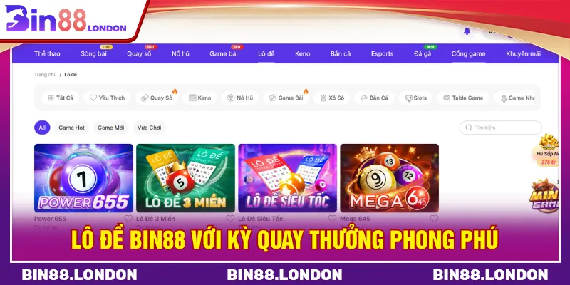 Lô đề BIN88 phát triển đa dạng hình thức đặt cược