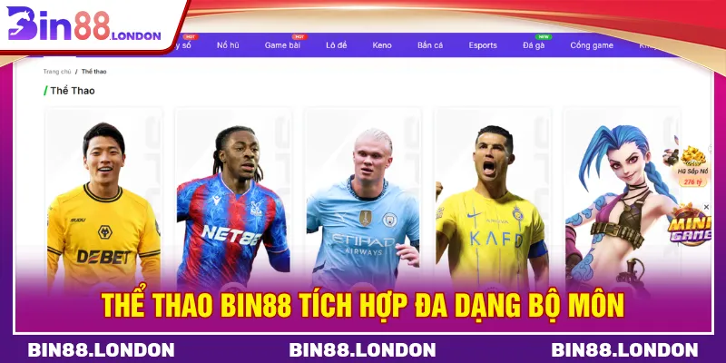 Sảnh Thể thao BIN88 cập nhật các bộ môn đẳng cấp